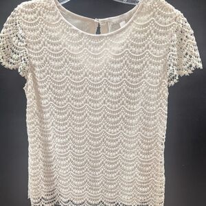 Banana Republic Ivory Lace Top